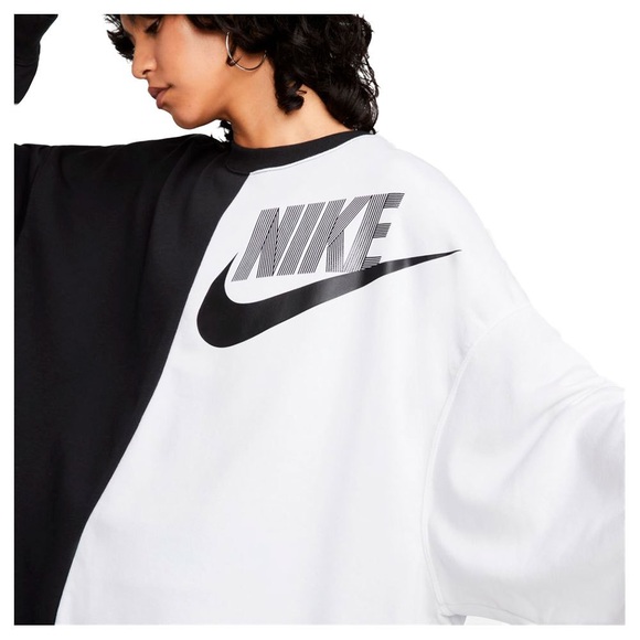 Nike Oversized Sportswear Sweatshirt Black and White Size Small - Picture 4 of 11